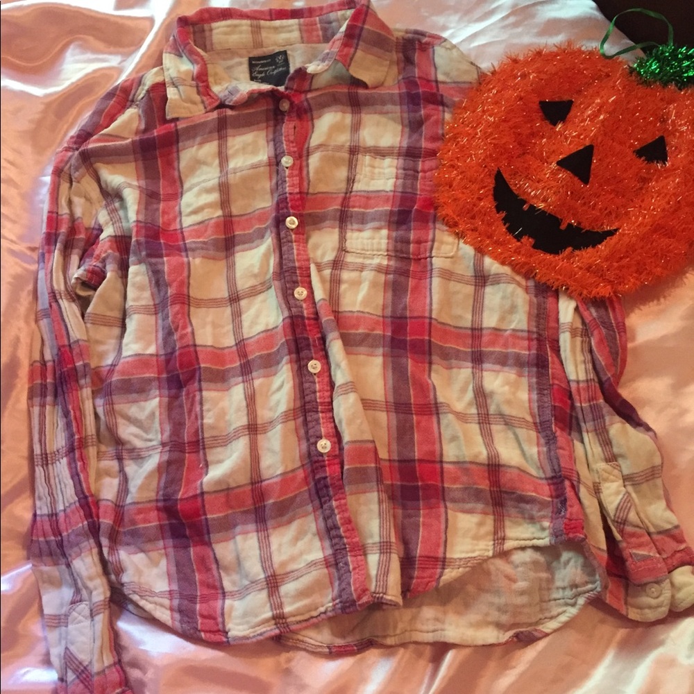 🍁 plaid flannel top size large